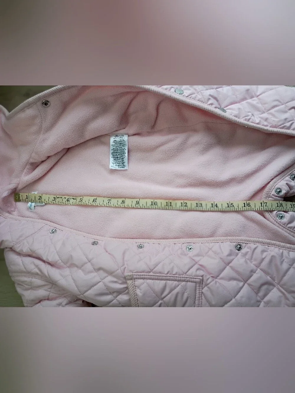 Pink Ralph Lauren Infant Snowsuit Sz 6 Months Quilted Fully Fleece Lined